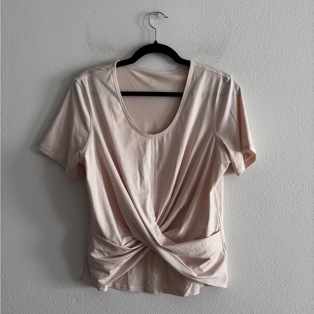 lululemon athletica Blush Pink Twist-Front Short Sleeve Tee